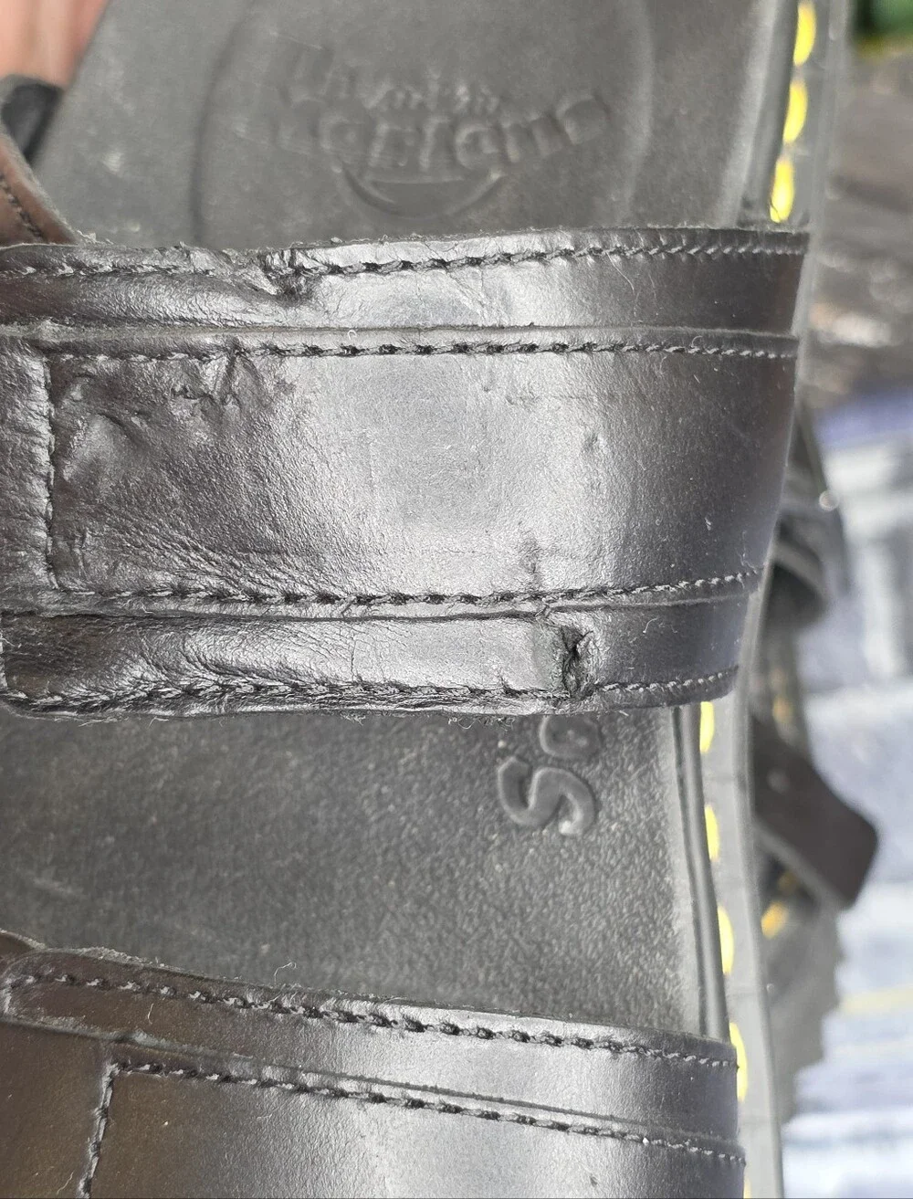 Dr. Martens Myles Brando Leather Buckle Slide Sandals